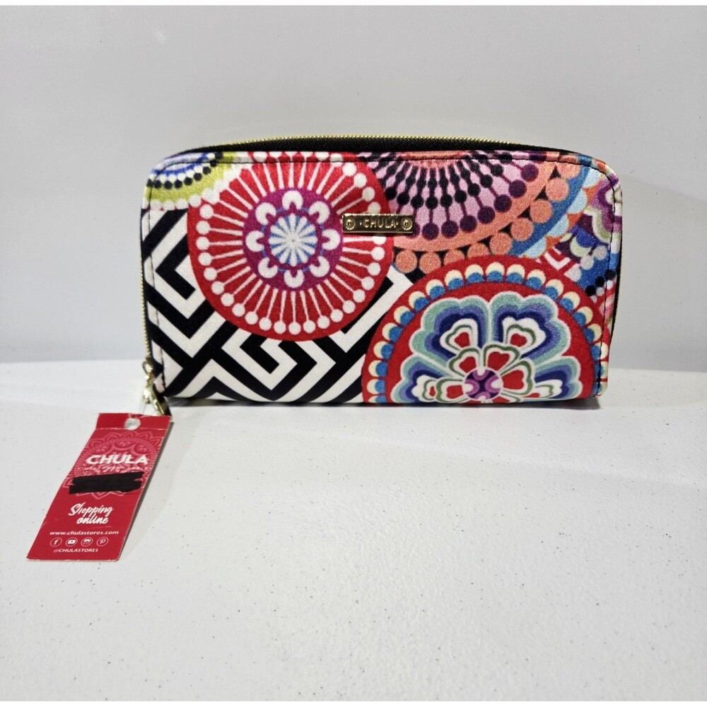 Chula Wallet from Mexico Clutch Zip Around Colorful NWT 7.5" X 4"